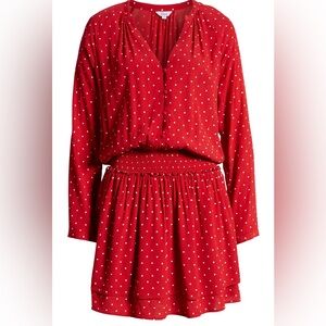 Rails Red and White Polka Dot Blouse